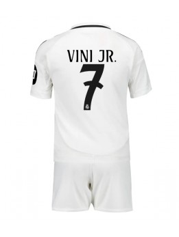 Real Madrid Vinicius Junior #7 Heimtrikotsatz für Kinder 2024-25 Kurzarm (+ Kurze Hosen)